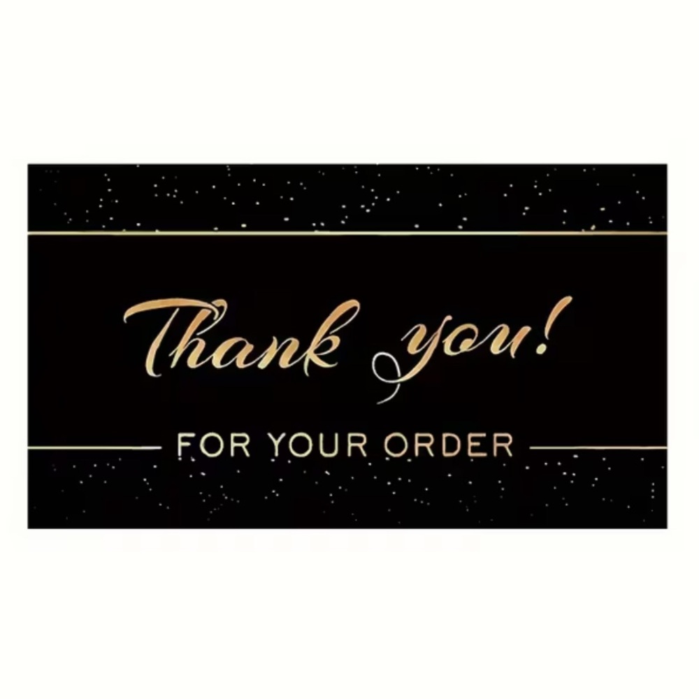 50 Elegant Black and Gold Thank You Card